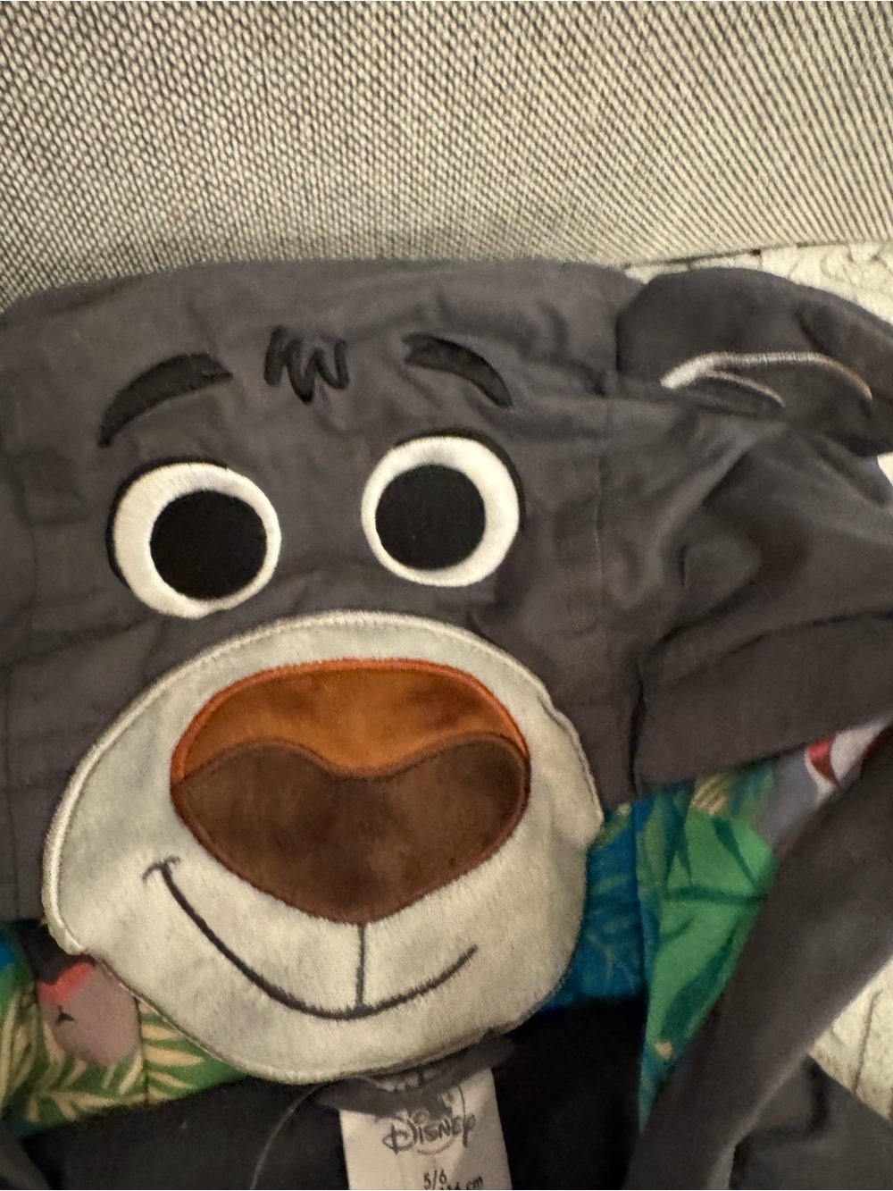 Disney Jungle Book Kids Coat Jacket Baloo Bear Shere Khan Hooded Size 5/6 new - Picture 3 of 5